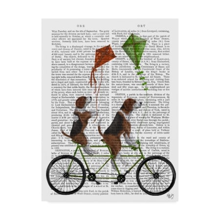 Fab Funky 'Beagle Tandem Text' Canvas Art,14x19